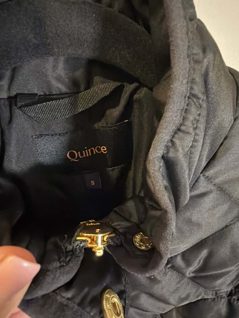 Quince Featherless Quilted Long Puffer Jacket in Black size Small - Picture 2 of 5